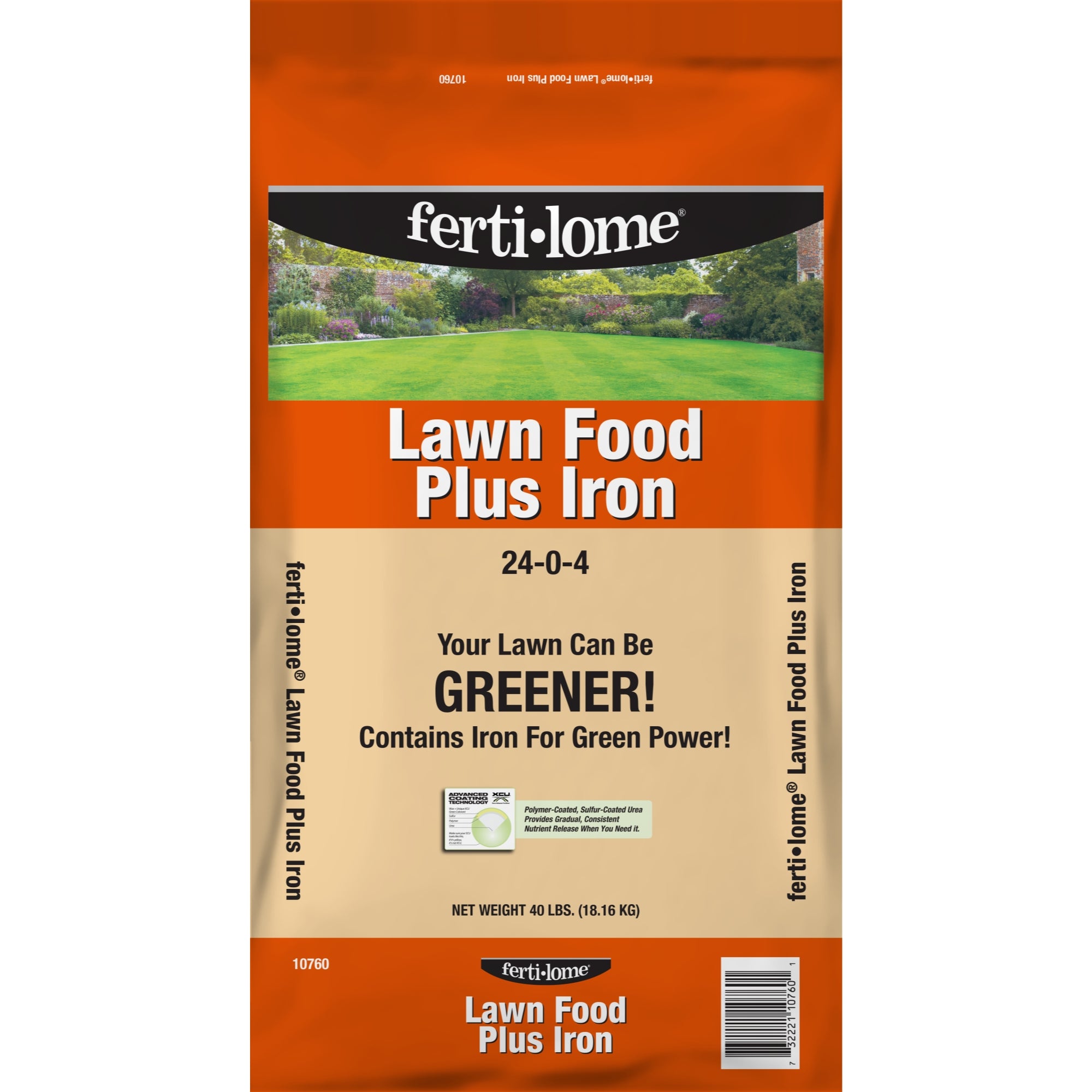Fertilome Lawn Food Plus Iron, 24-0-4 Grass Fertilizer for All Lawns