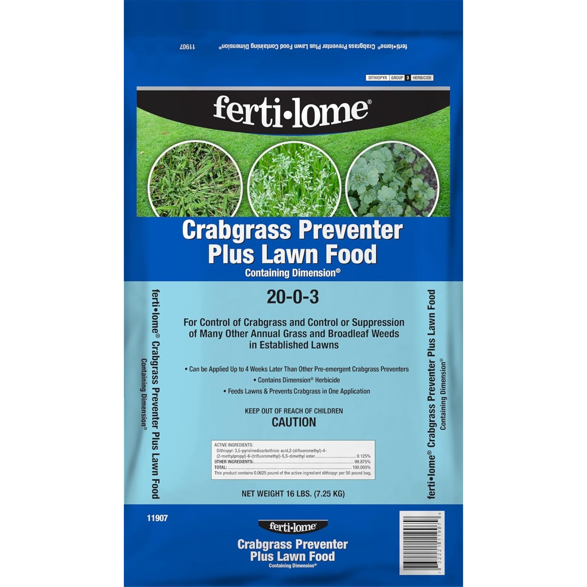 Fertilome Crabgrass Preventer Plus 20-0-3 Lawn Food with Dimension