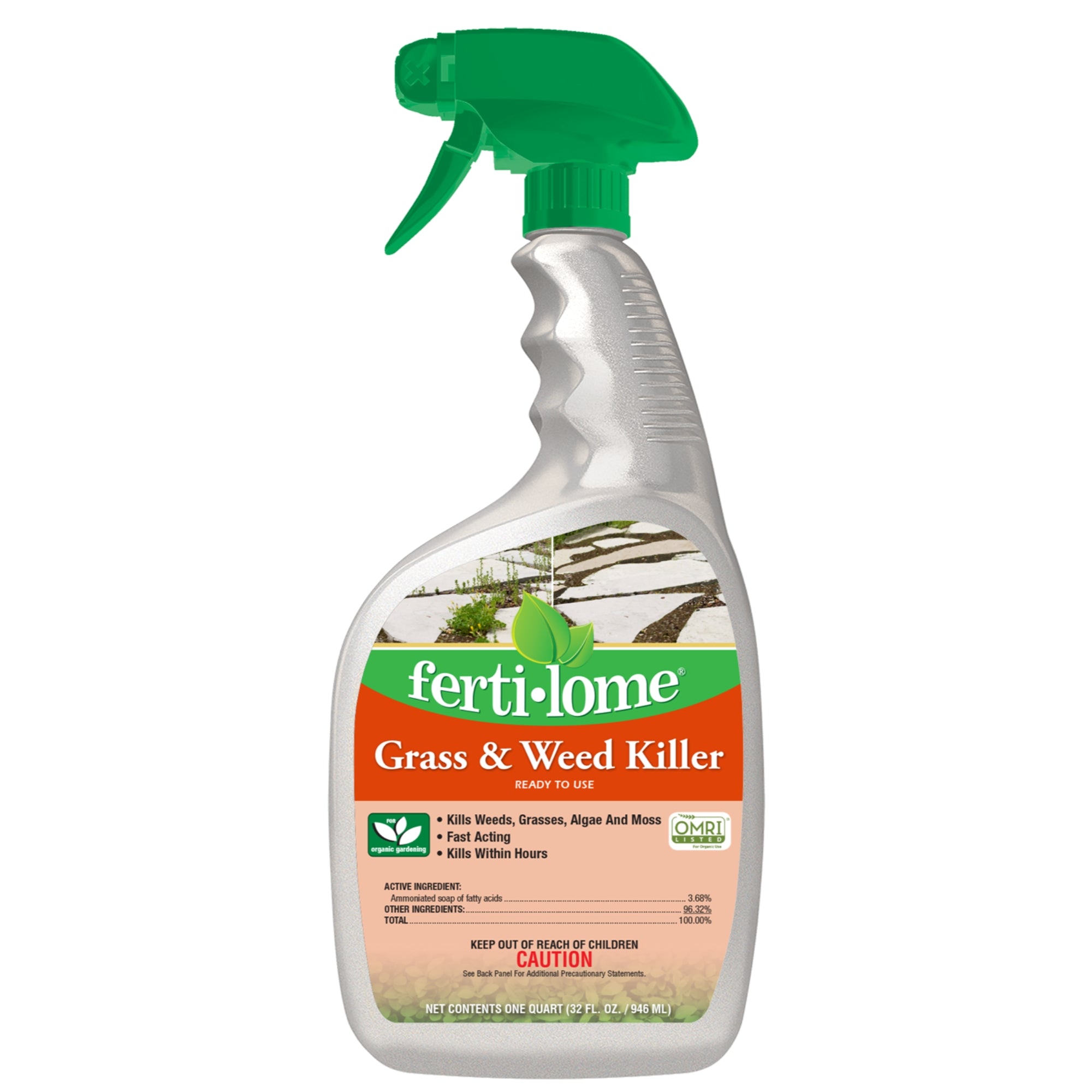 Fertilome Ready-to-Use Organic Grass & Weed Killer with Spray Bottle, 32fl oz