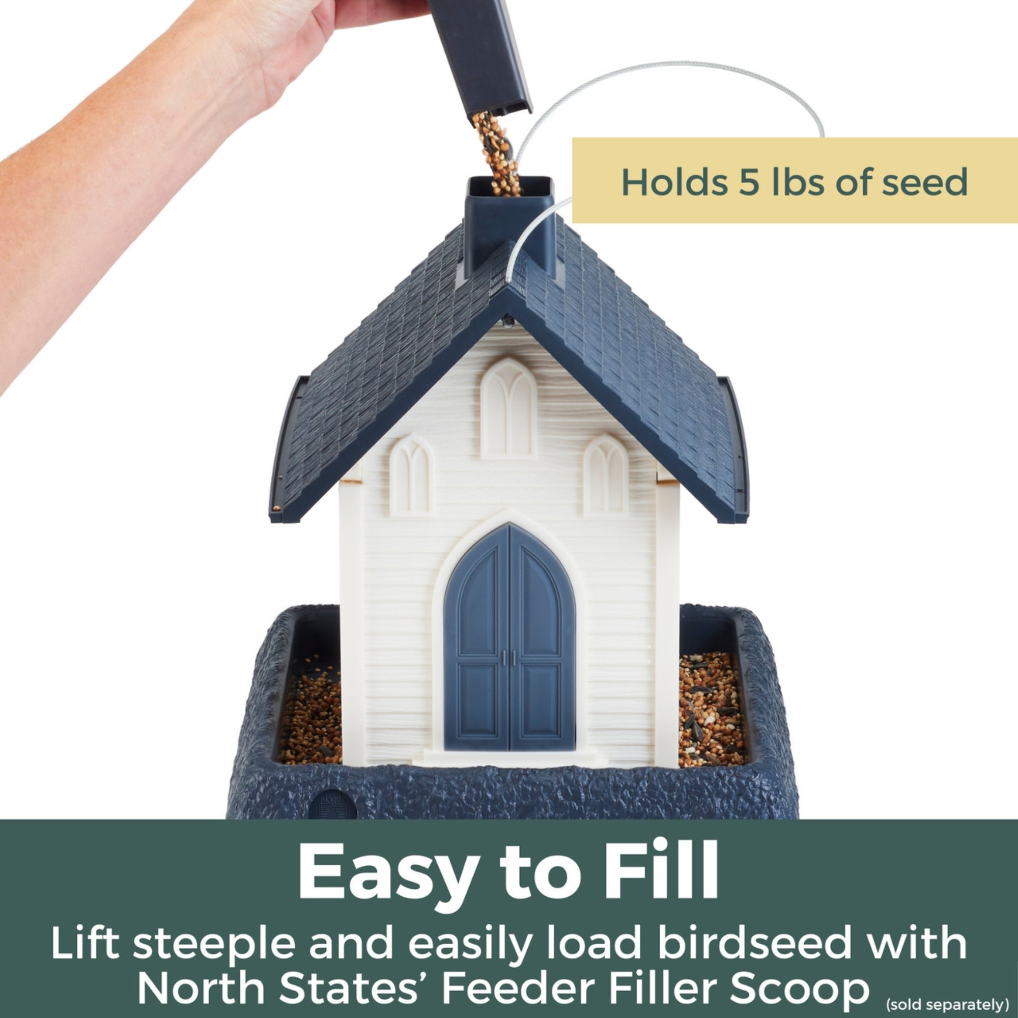 North States Village Collection Church Birdfeeder, 5lb Seed Capacity