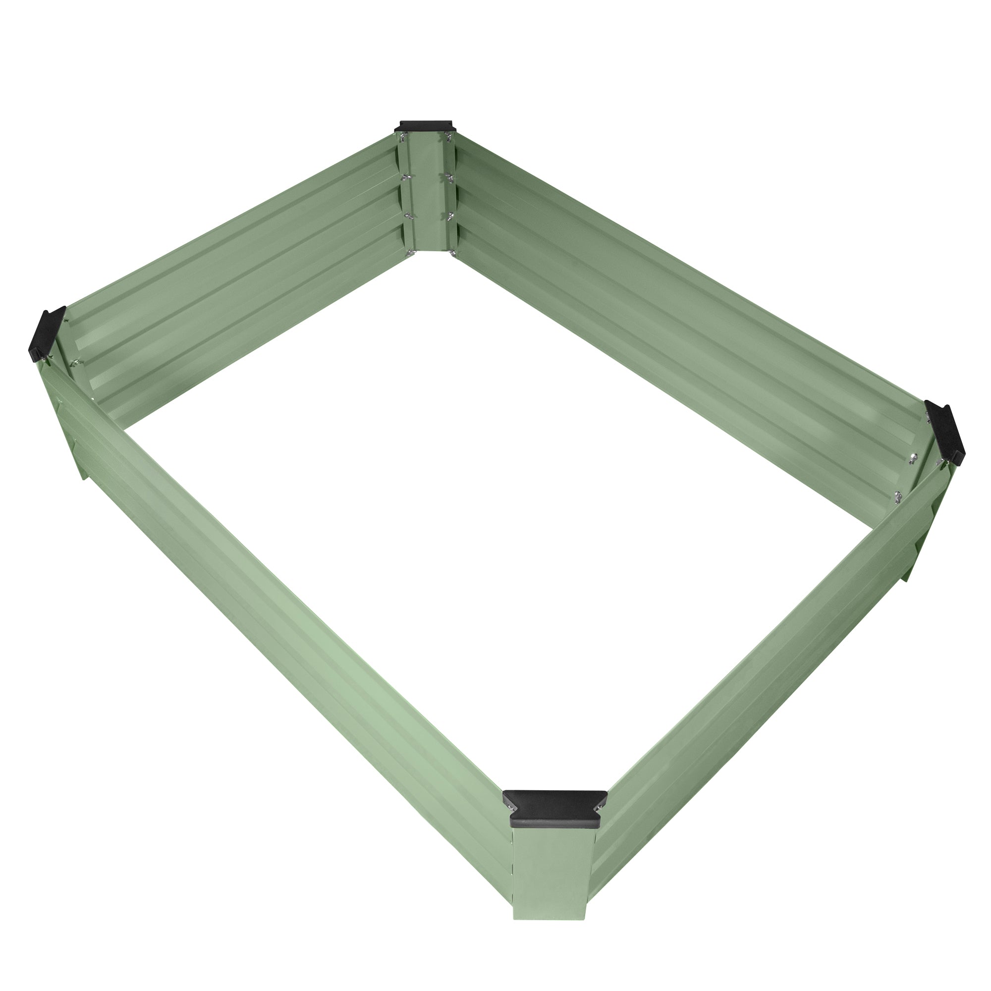 Garden Elements Metal Raised Garden Bed, Rectangle, Light Green