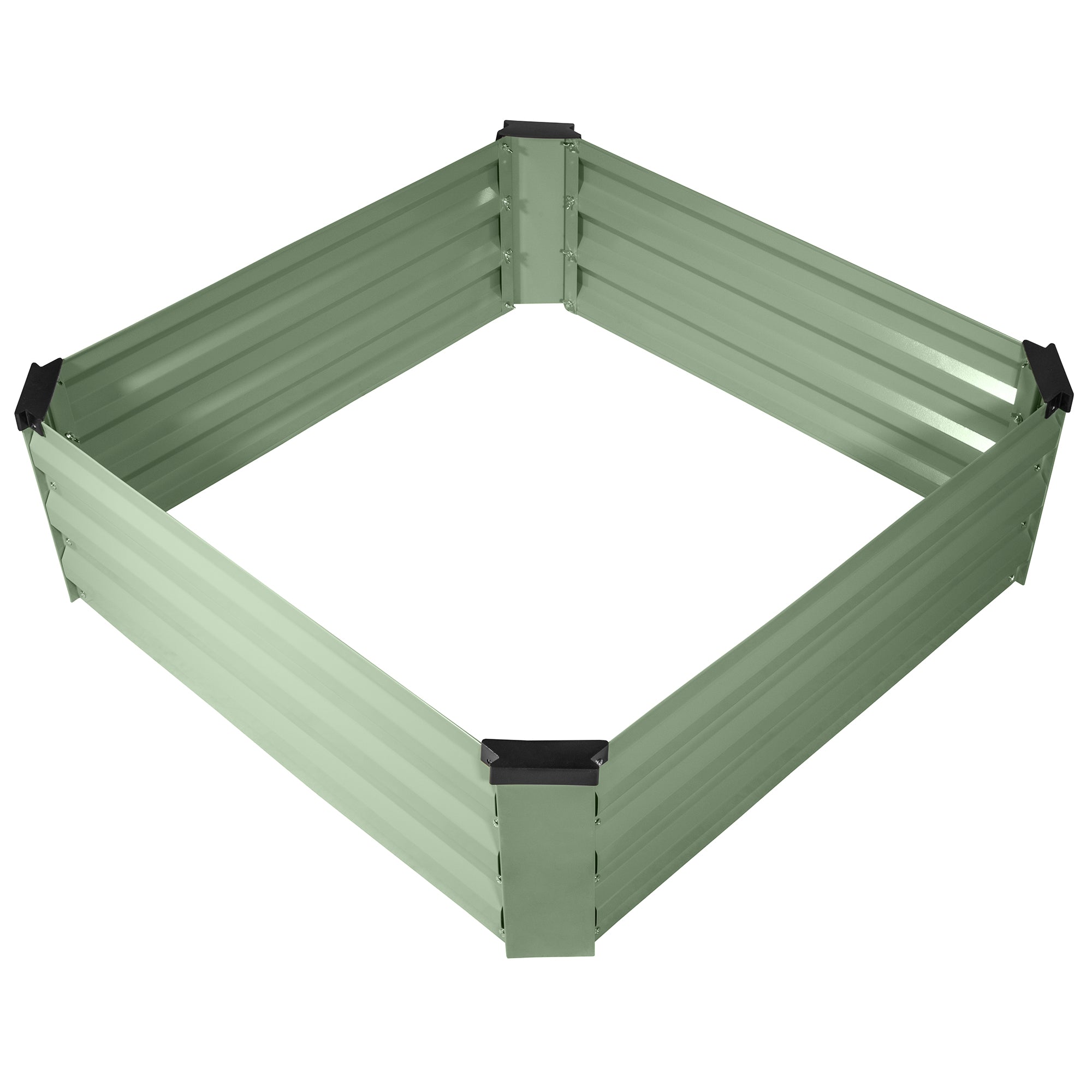 Garden Elements Metal Raised Garden Bed, Square, Light Green