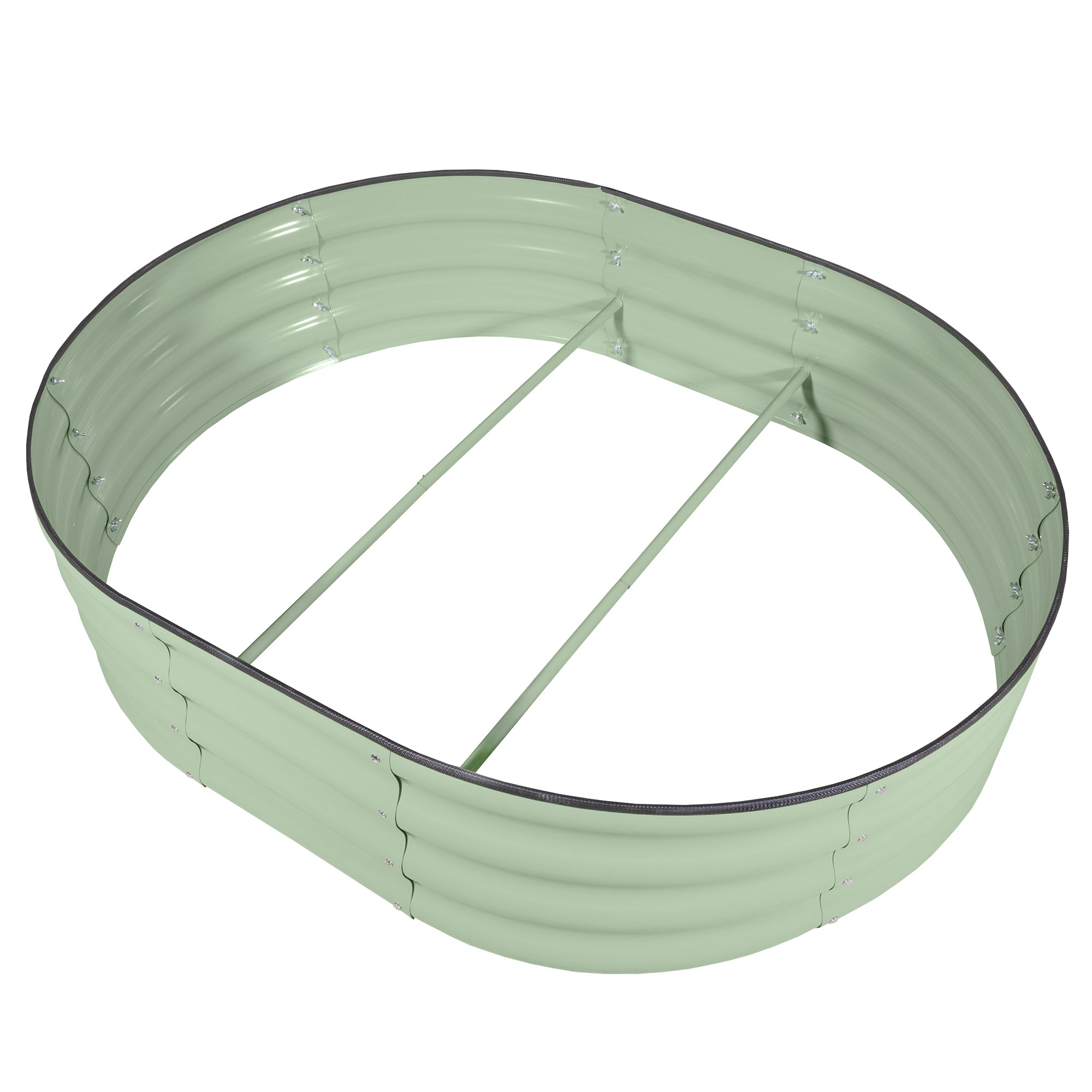 Garden Elements Metal Raised Garden Bed, Oval, Light Green