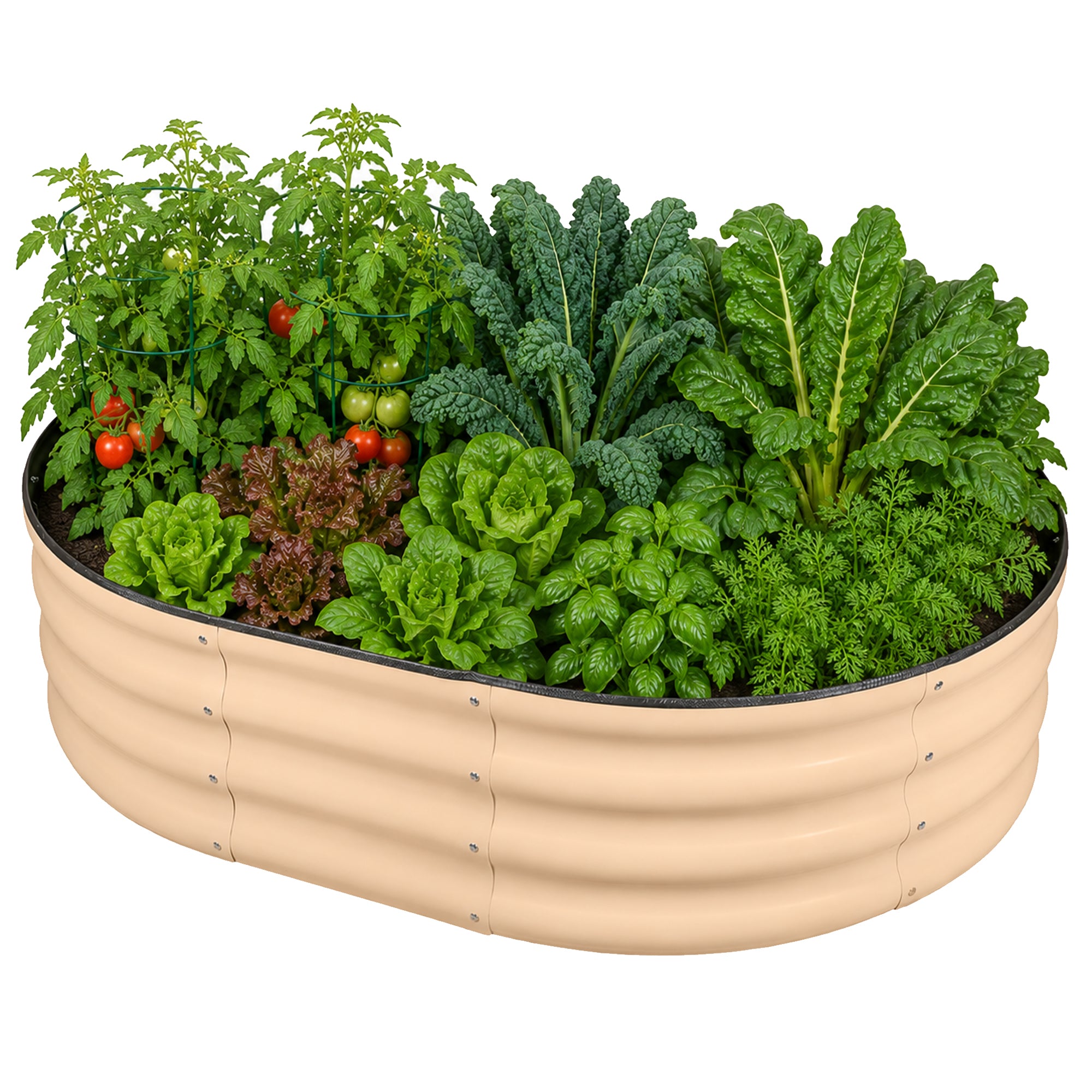 Garden Elements Metal Raised Garden Bed, Oval