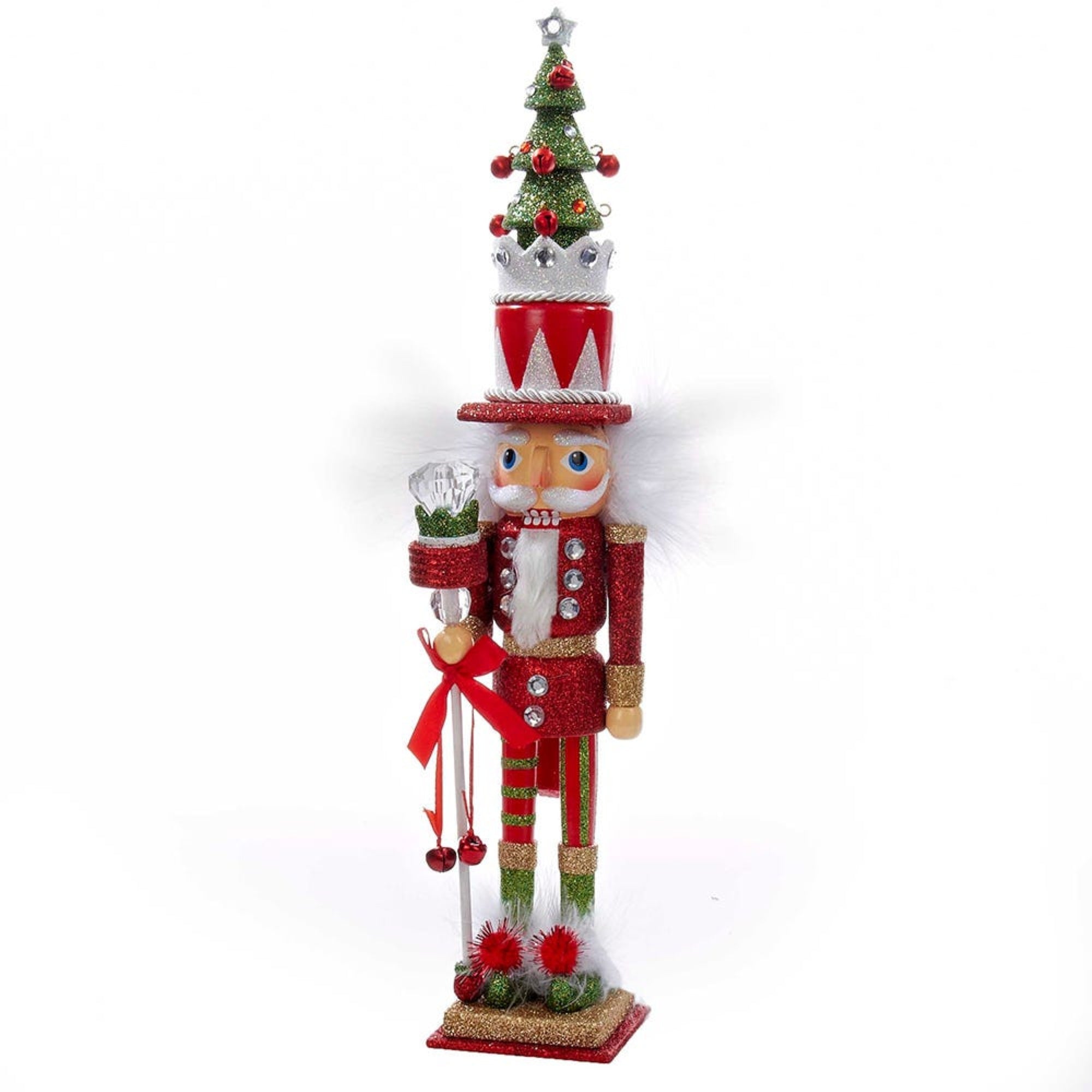 Kurt Adler Hollywood Nutcrackers Collection, Red & Green Tree Hat, 15"