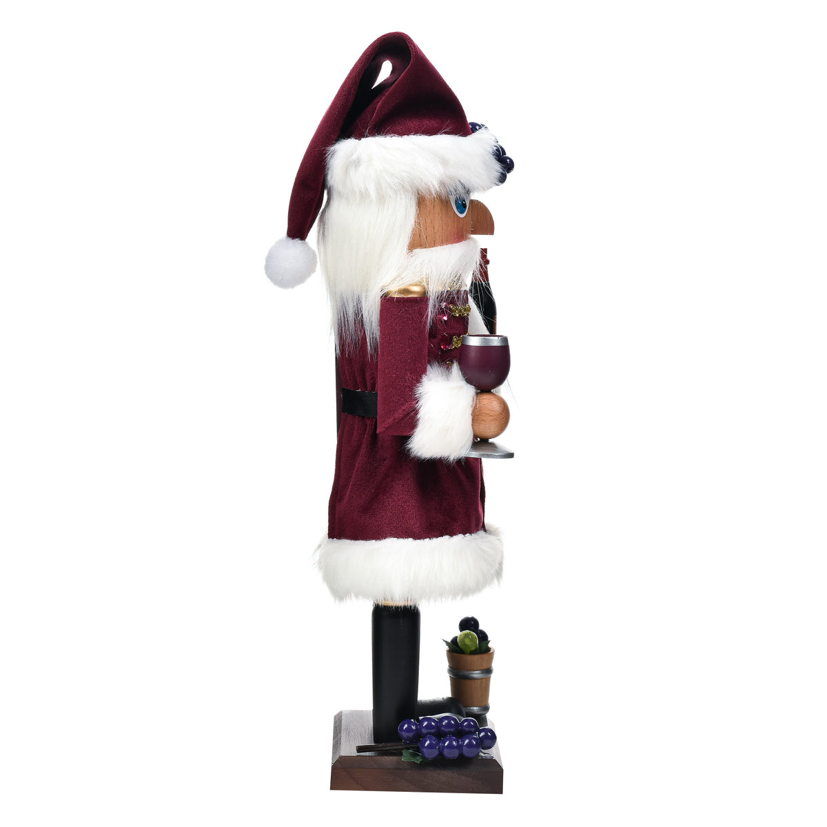 Garden Elements Black Forest Beech Wood Wine Lover Nutcracker, 14in