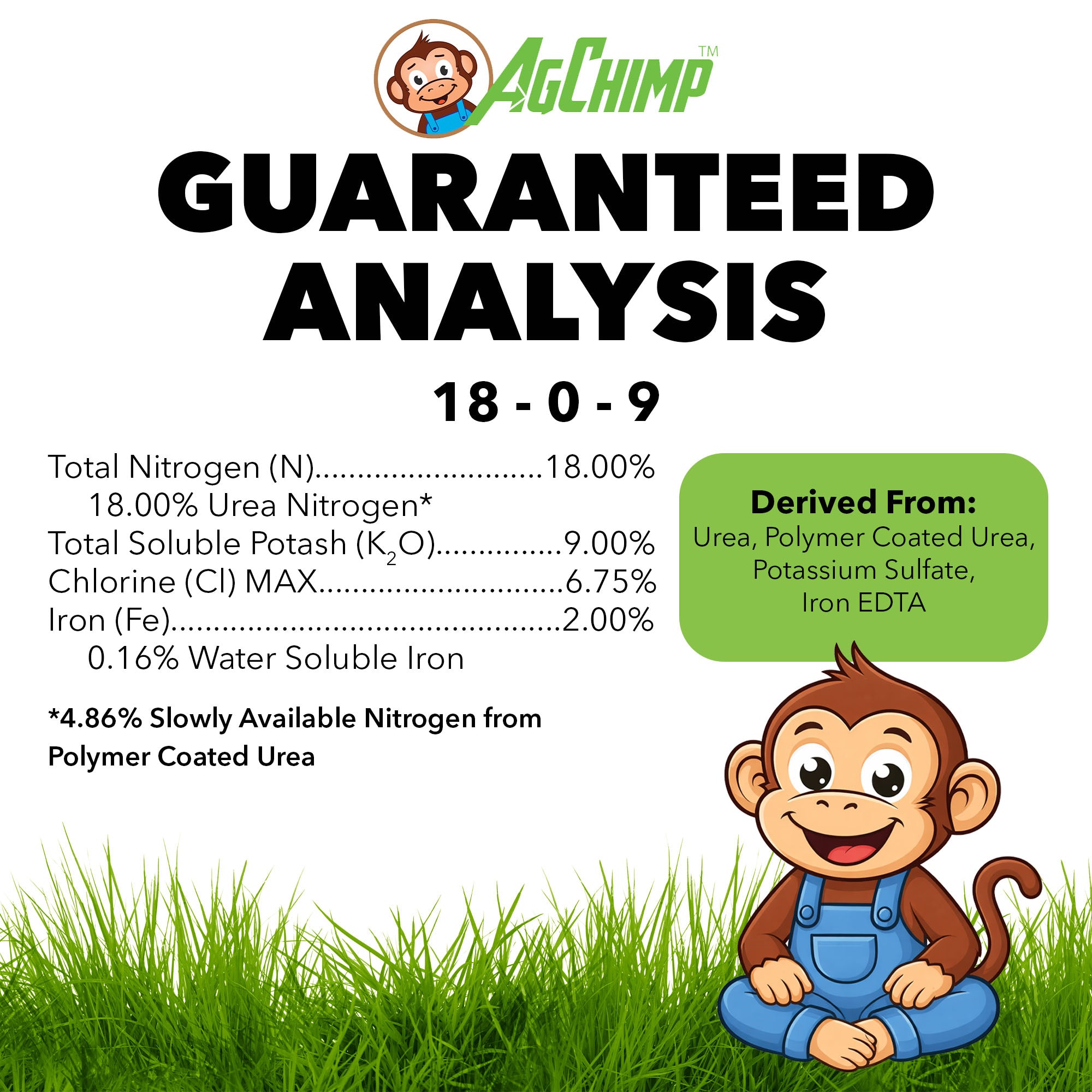 AgChimp 18-0-9 Prodiamine Pre-Emergent Herbicide and Lawn Fertilizer, 15lbs