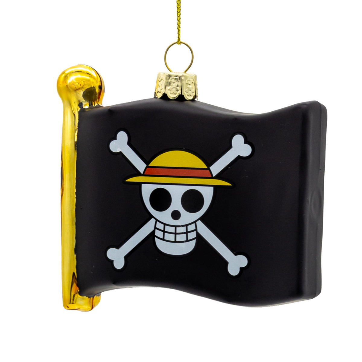 Kurt Adler Officially Licensed One Piece Jolly Roger Flag Ornament, 3.5in