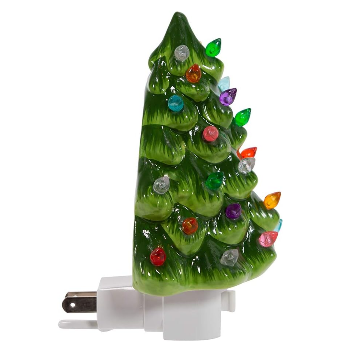 Kurt Adler Ceramic Green Tree Night Light, 6in