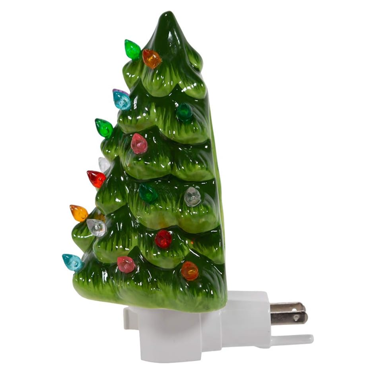 Kurt Adler Ceramic Green Tree Night Light, 6in
