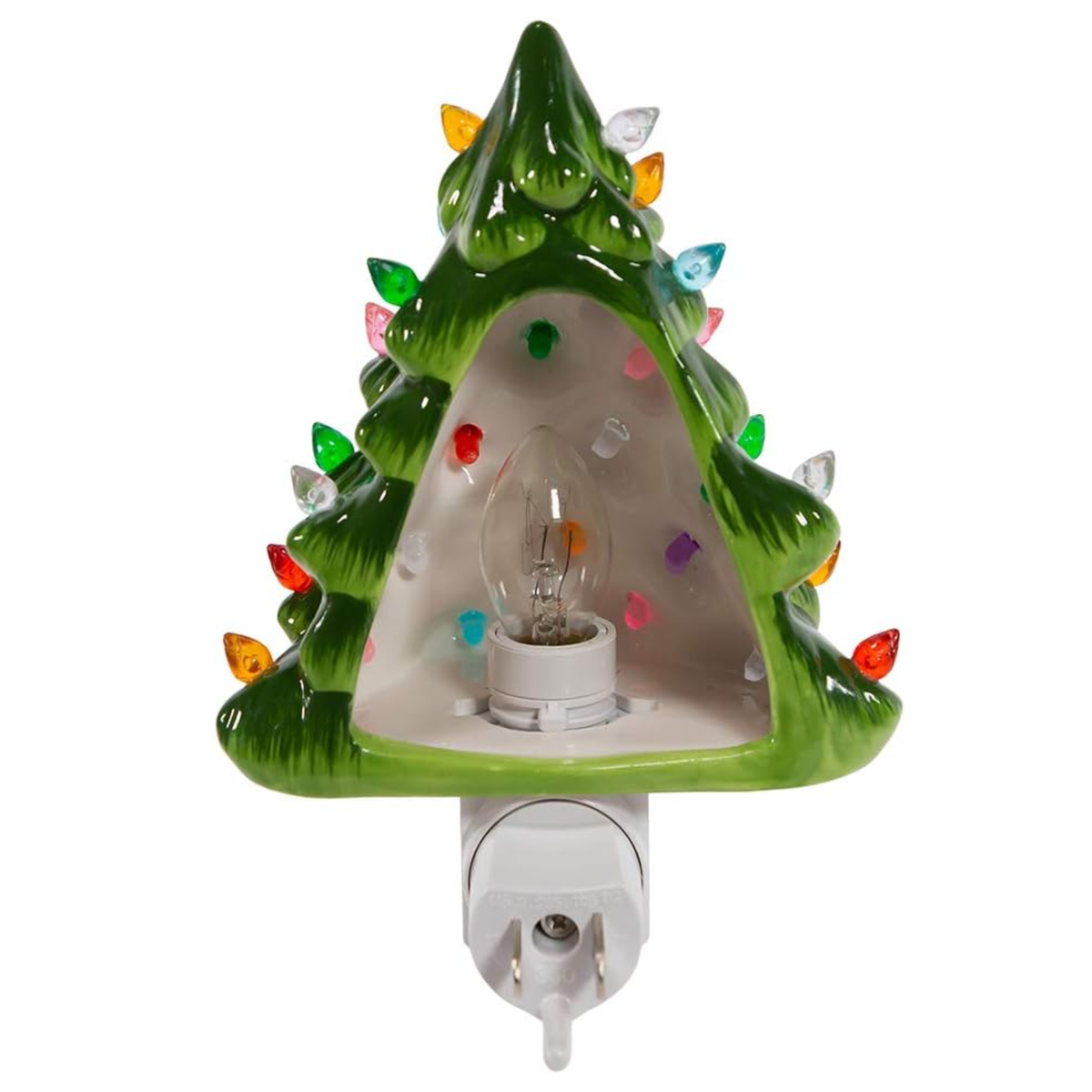 Kurt Adler Ceramic Green Tree Night Light, 6in