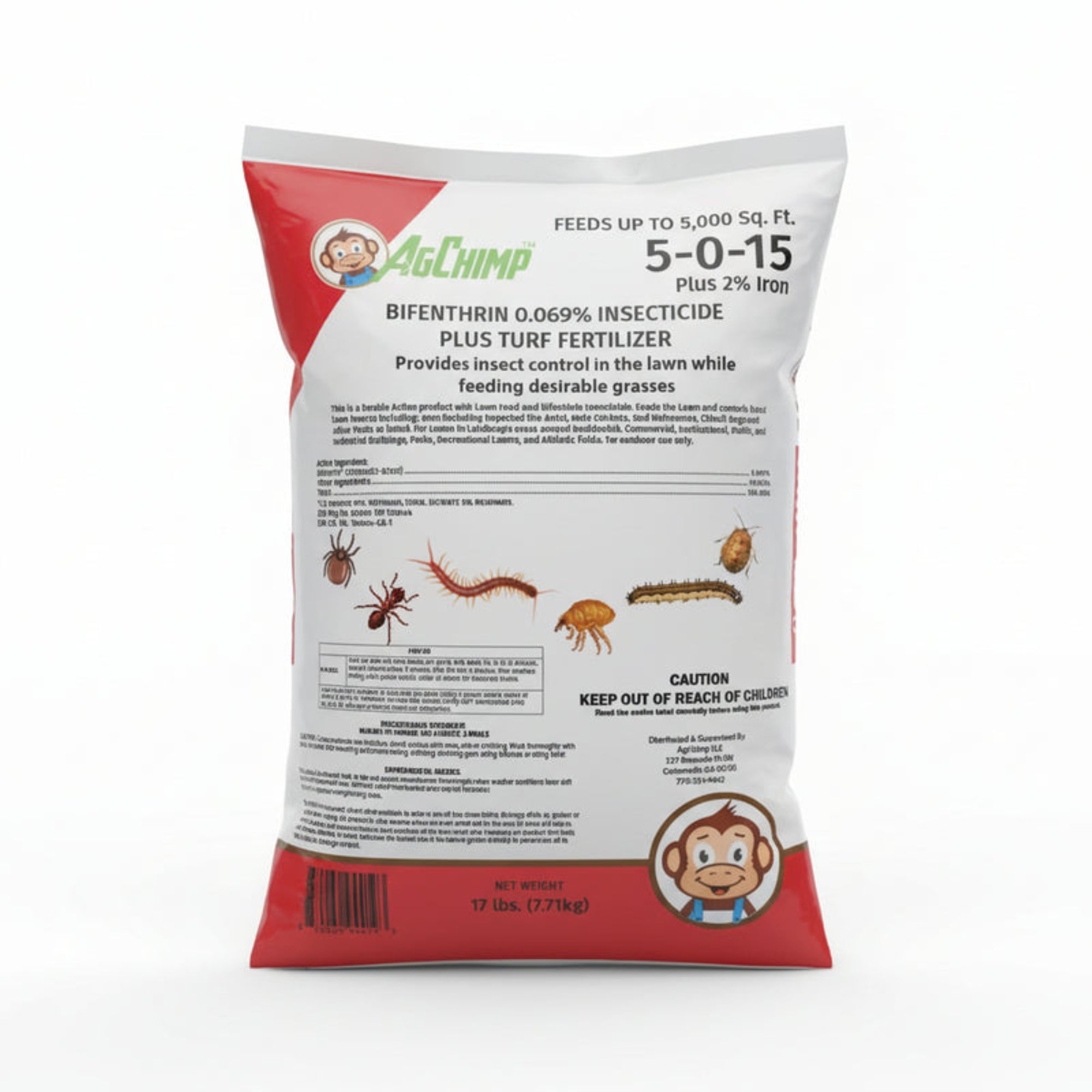AgChimp 5-0-15 Bifenthrin Insecticide Plus Turf Fertilizer, 17lb