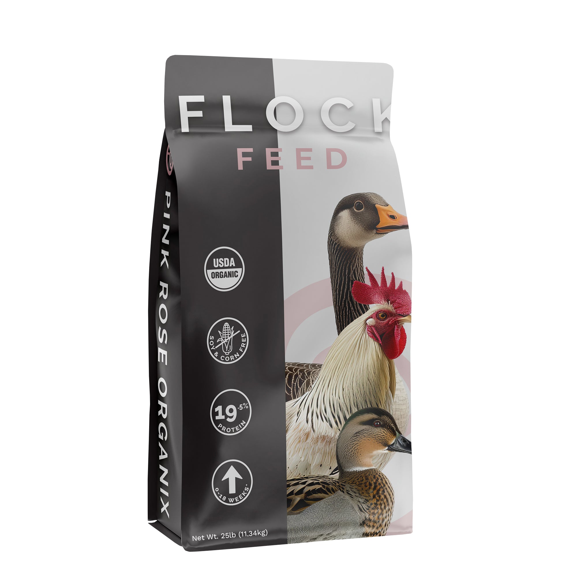 Pink Rose Organix Flock Grower Crumb Feed, 40lb