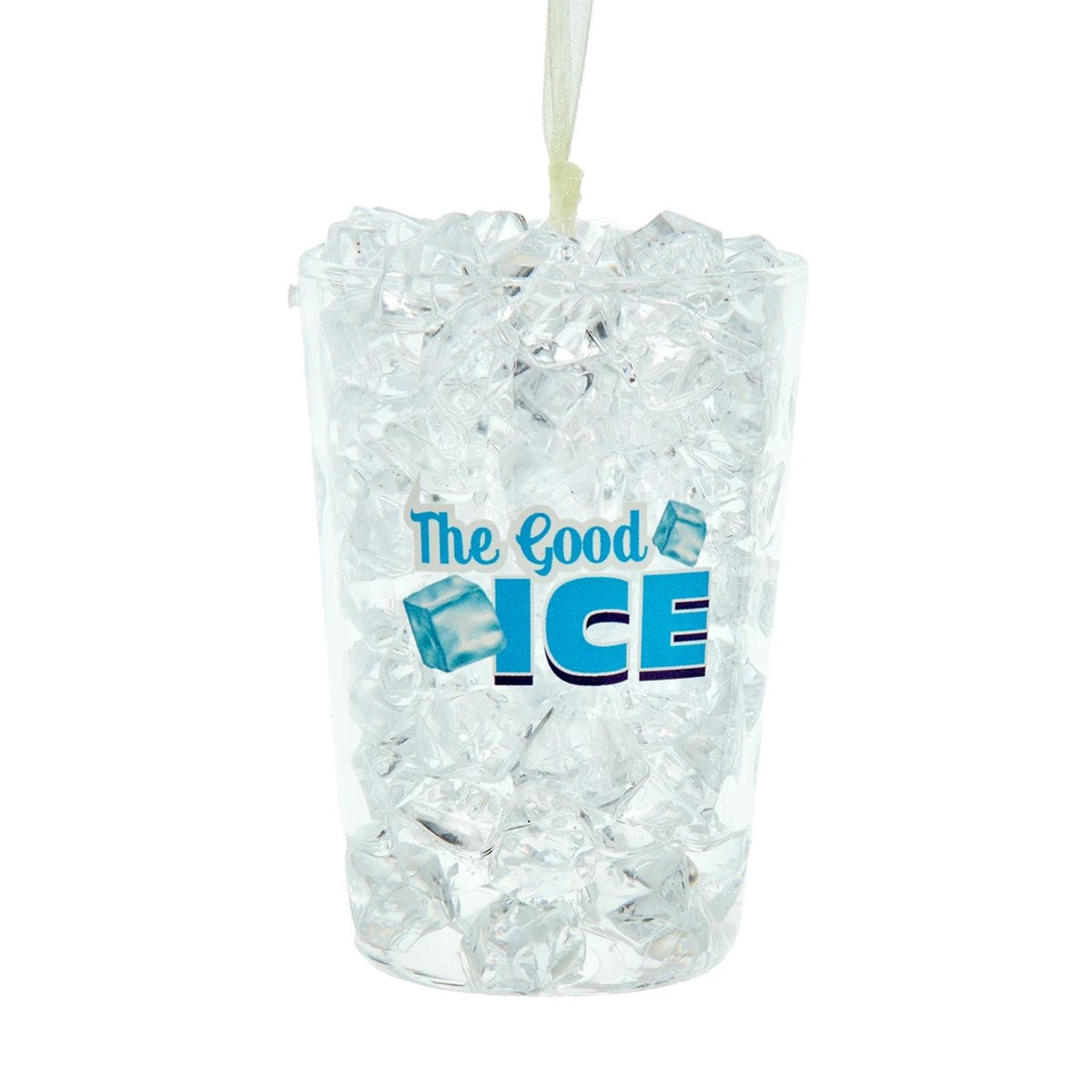 Kurt Adler Glass Christmas Tree Ornament, "The Good Ice", 2.75"