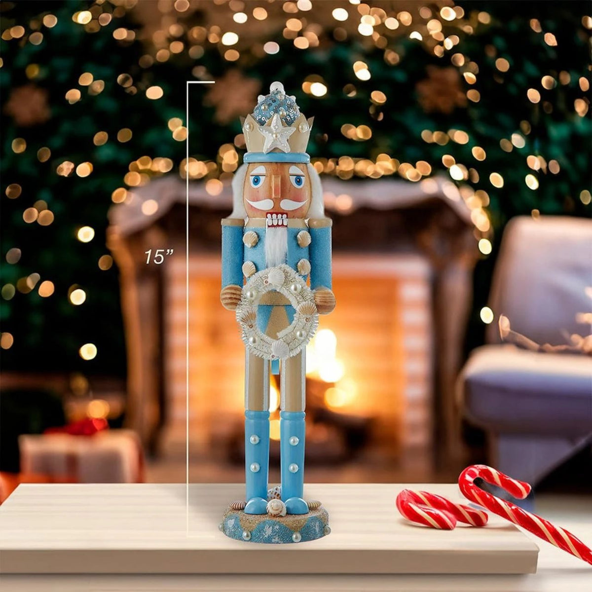 Kurt Adler Wooden Nutcracker Collection, Beach Nutcracker, 15"