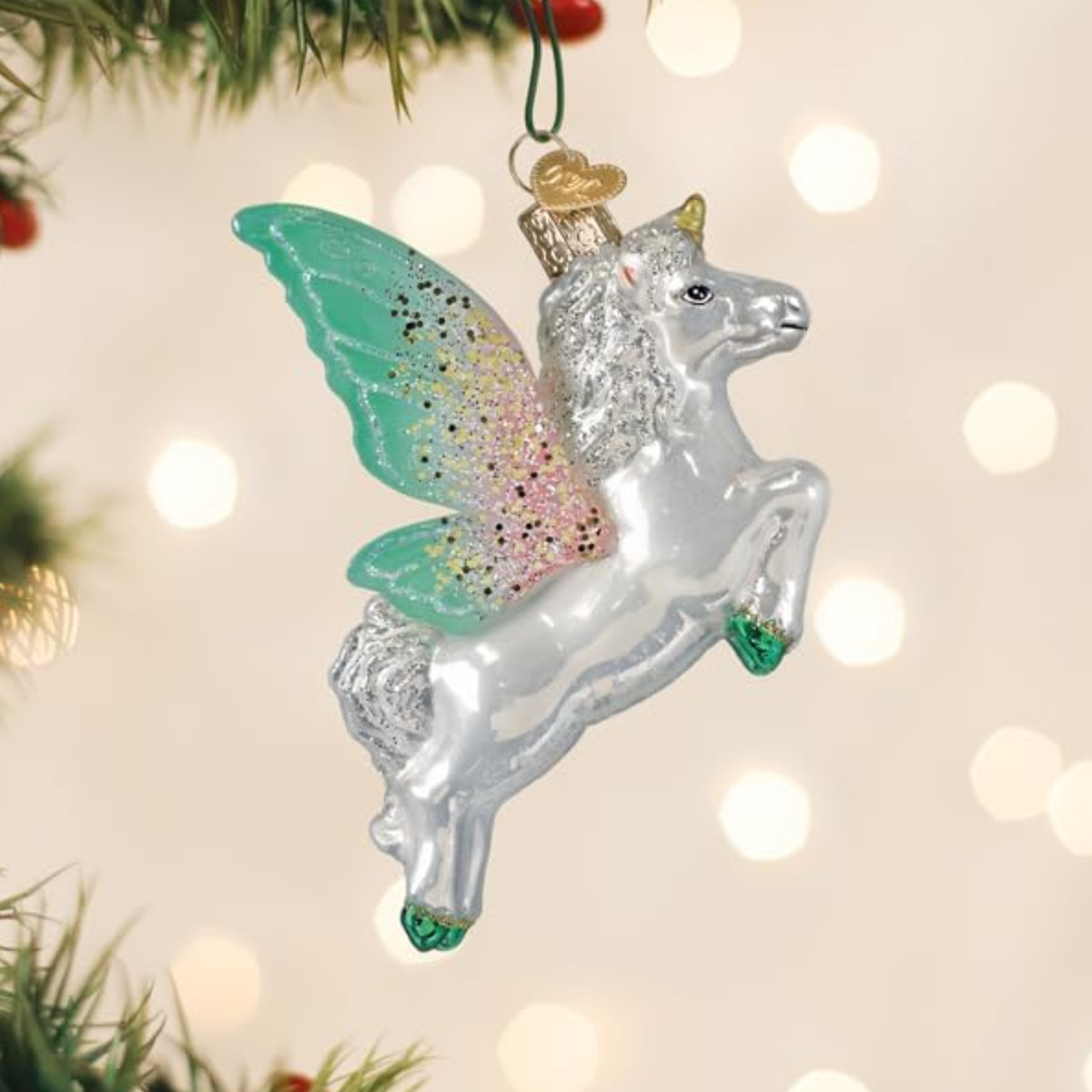 Old World Christmas Blown Glass Ornament for Tree, Radiant Pegasus