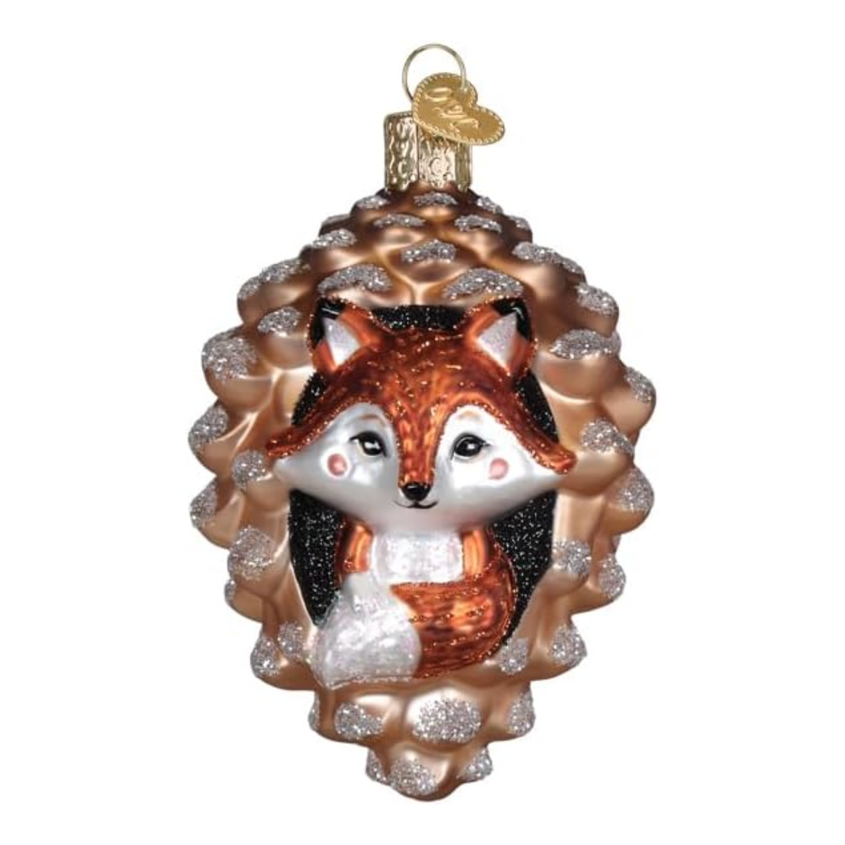 Old World Christmas Blown Glass Ornament for Christmas Tree, Piney Fox