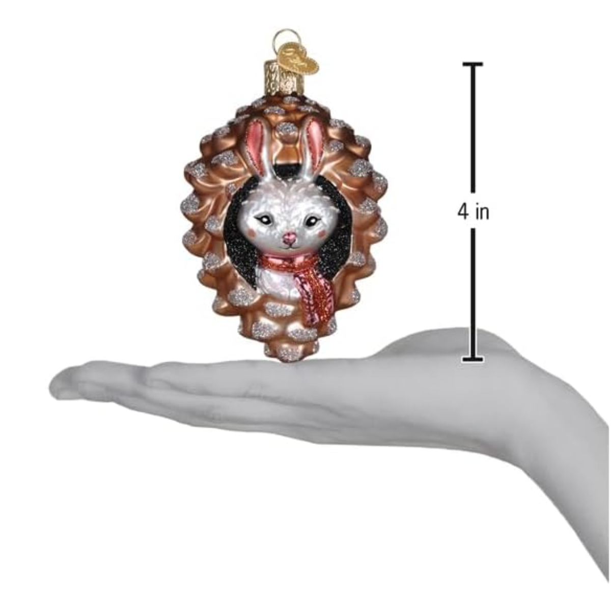 Old World Christmas Blown Glass Ornament for Christmas Tree, Piney Rabbit