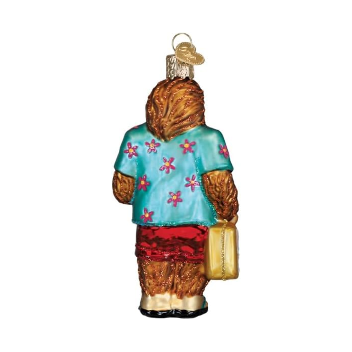 Old World Christmas Blown Glass Ornament for Tree, Sasquatch Gone Tropics