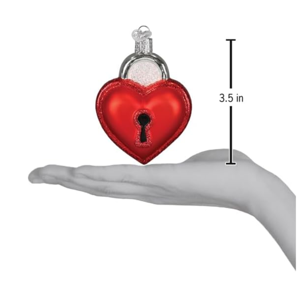 Old World Christmas Blown Glass Ornament for Christmas Tree, Love Lock