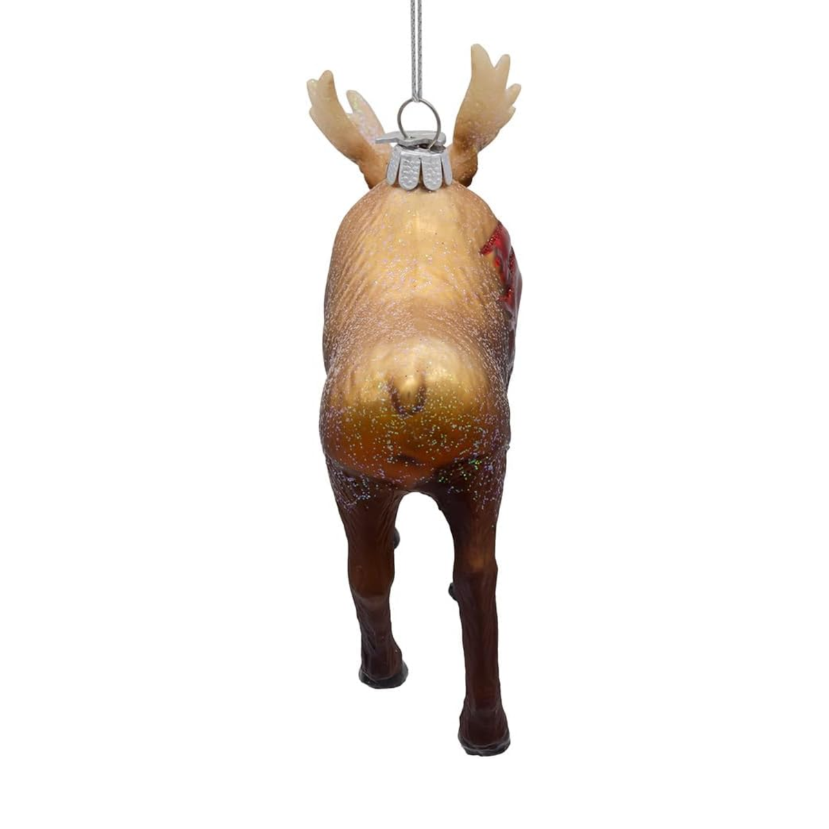 Kurt Adler Noble Gems Glass Ornament Collection, Moose with Scarf, 4in