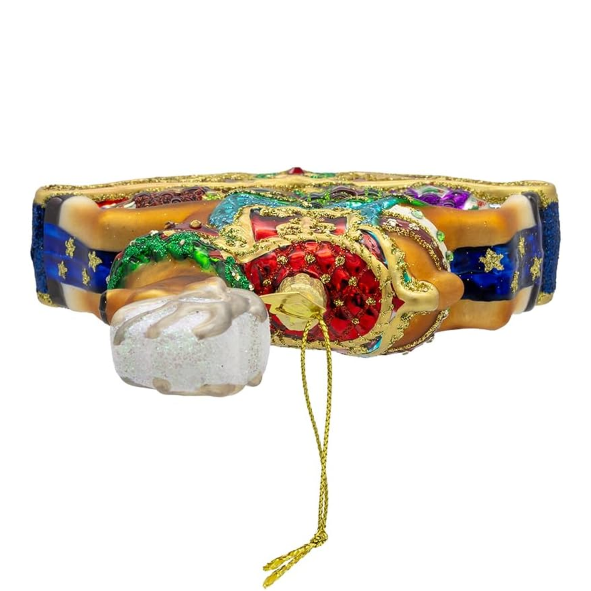 Kurt Adler Bellissimo Glass Rocking Deer Ornament, 5.5in