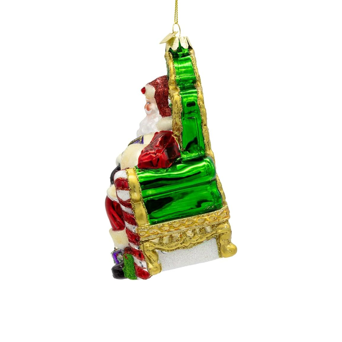 Kurt Adler Bellissimo Glass Ornament Collection, Santa on Throne, 6in