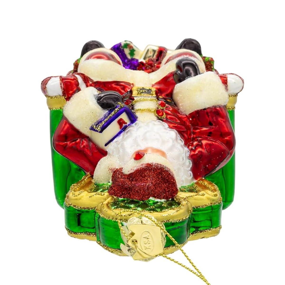 Kurt Adler Bellissimo Glass Ornament Collection, Santa on Throne, 6in