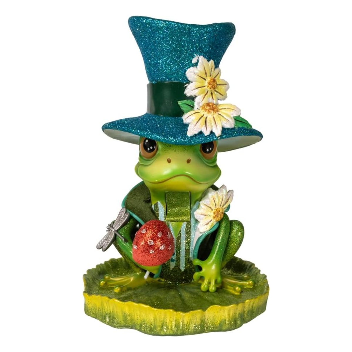 Kurt Adler Hollywood Nutcracker Collection, Frog on Lilypad, 12in