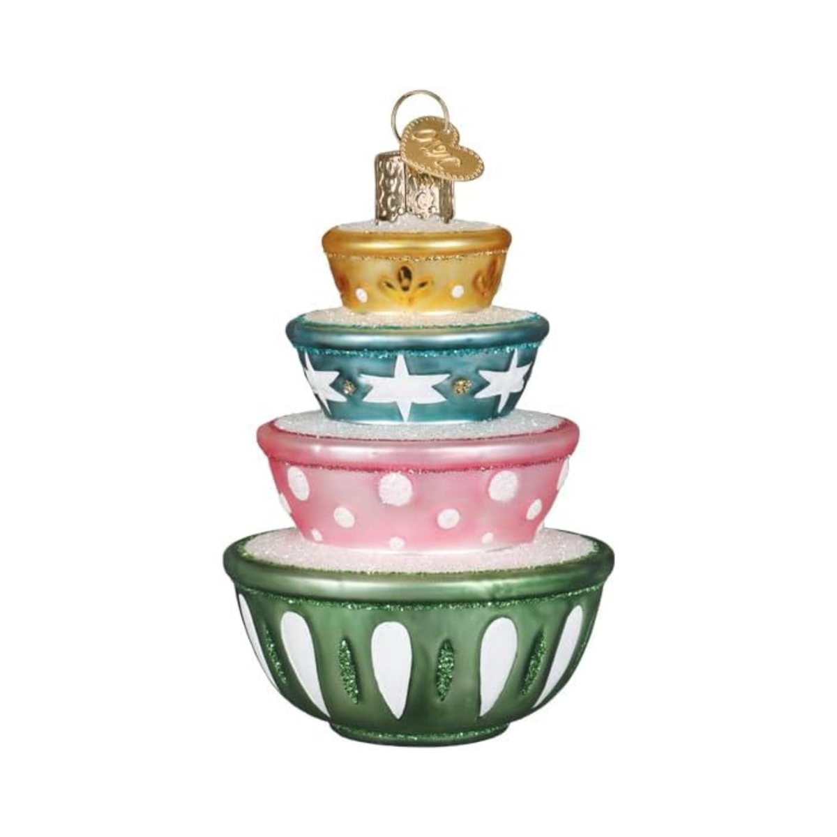 Old World Christmas Blown Glass Tree Ornament, Stacked Mixing Bowls