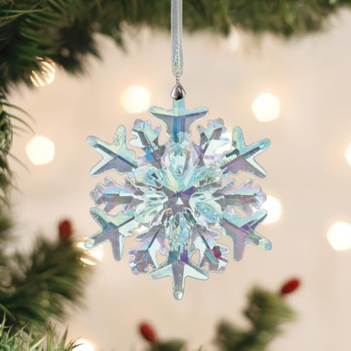 Old World Christmas Blown Glass Tree Ornament, Radiant Crystal Frostflake