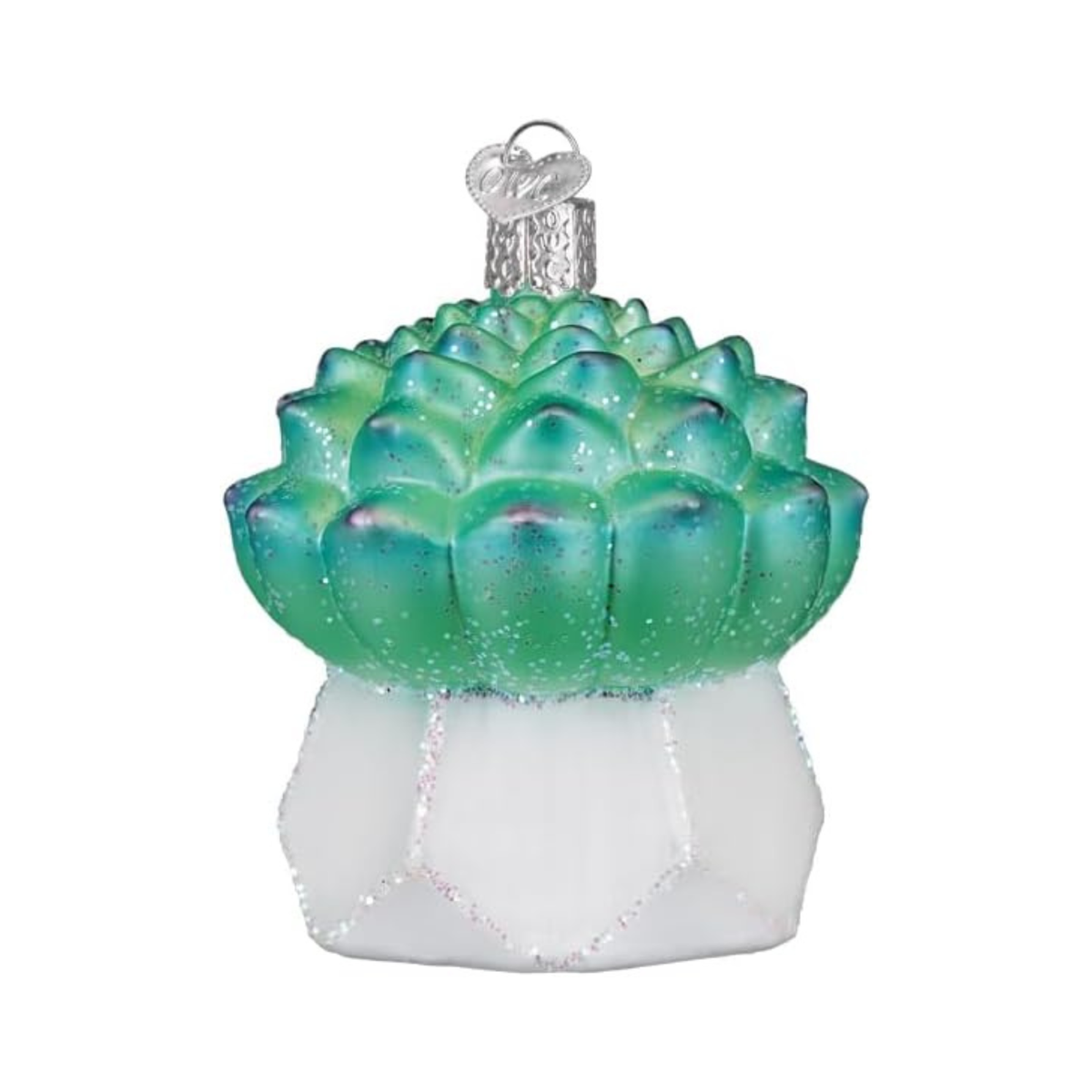 Old World Christmas Blown Glass Tree Ornament, Echeveria Succulent