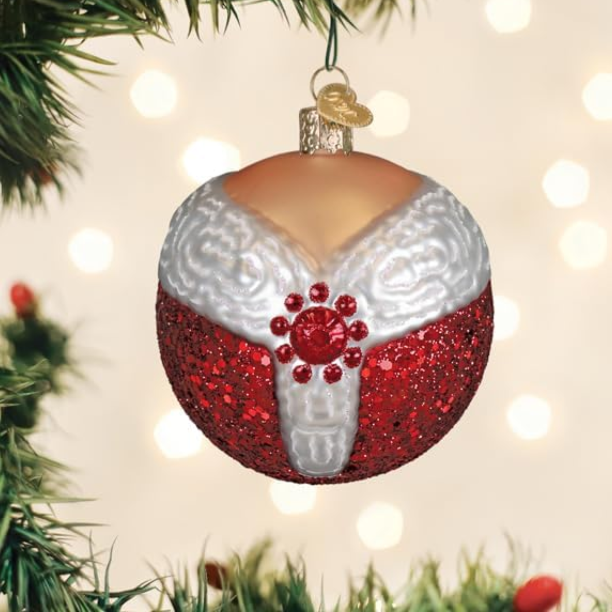 Old World Christmas, Round Collection, Mrs. Claus Glass Ornament