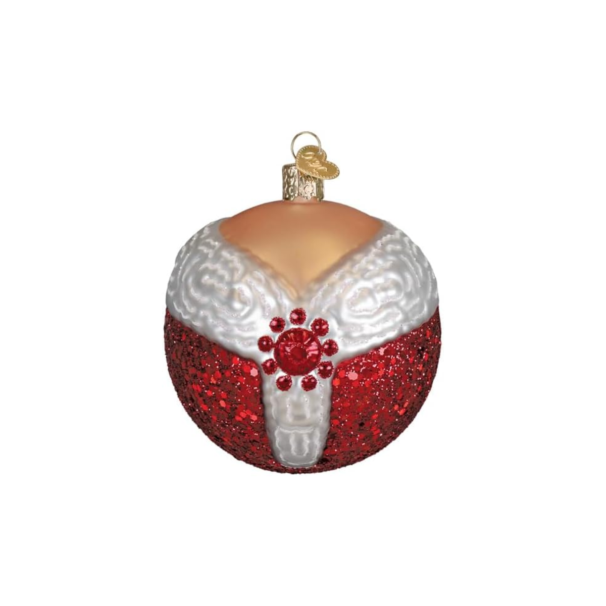 Old World Christmas, Round Collection, Mrs. Claus Glass Ornament