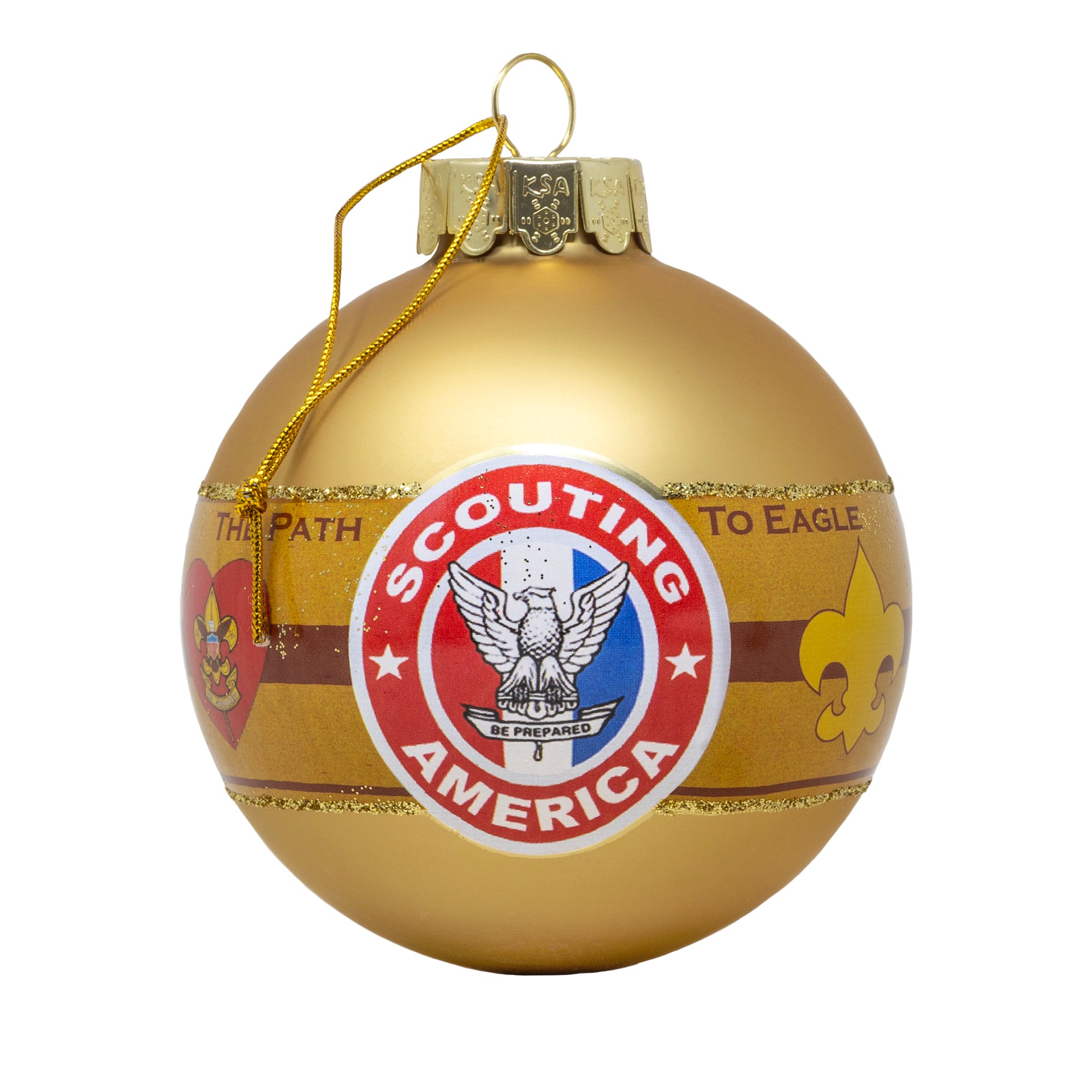 Kurt Adler Boy Scouts of America "The Path to Eagle" Glass Ball Ornament, 3"