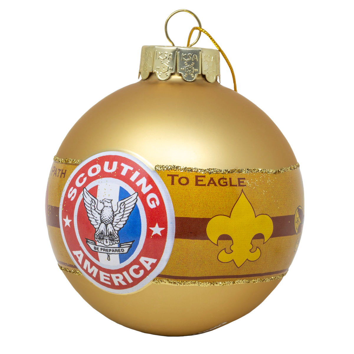 Kurt Adler Boy Scouts of America "The Path to Eagle" Glass Ball Ornament, 3"