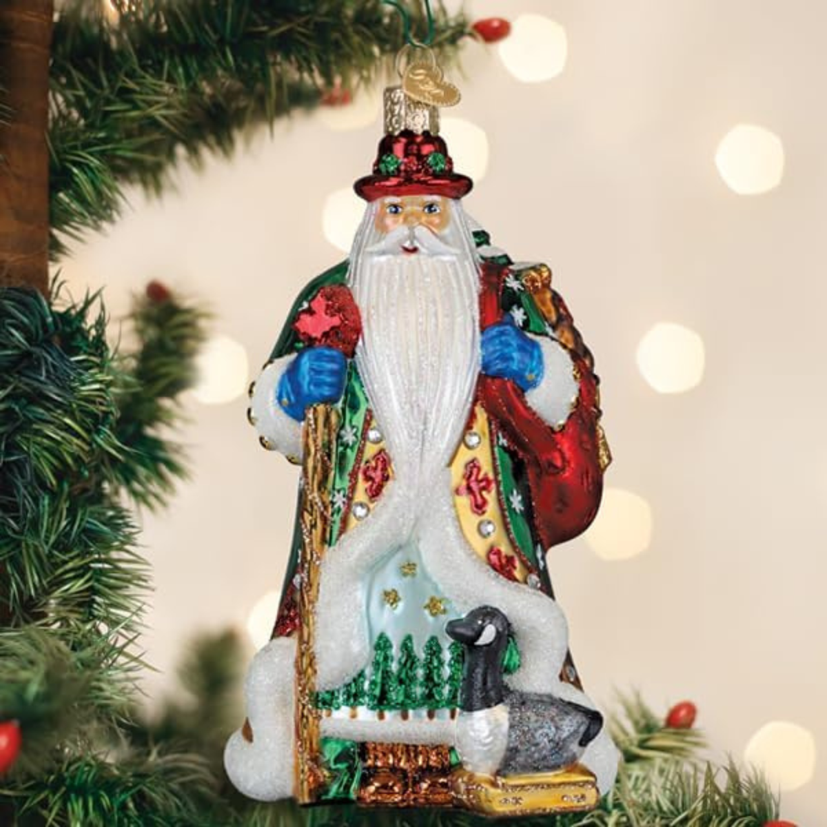 Old World Christmas Blown Glass Tree Ornament, Canadian Santa
