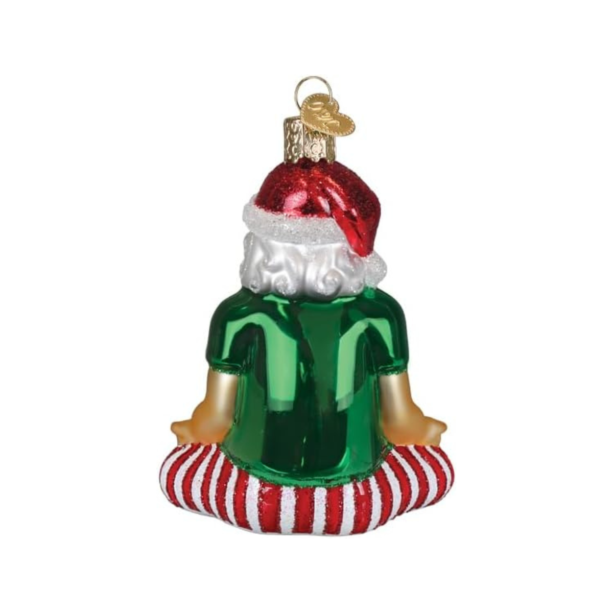 Old World Christmas Blown Glass Tree Ornament, Zen-ta Claus Yoga