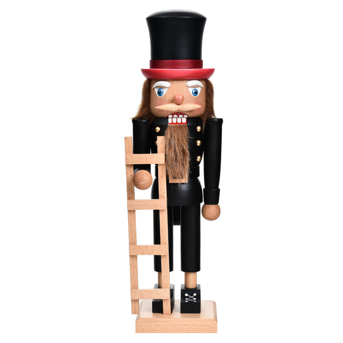 Garden Elements Black Forest Beech Wood Chimney Sweep Nutcracker, 15.5in
