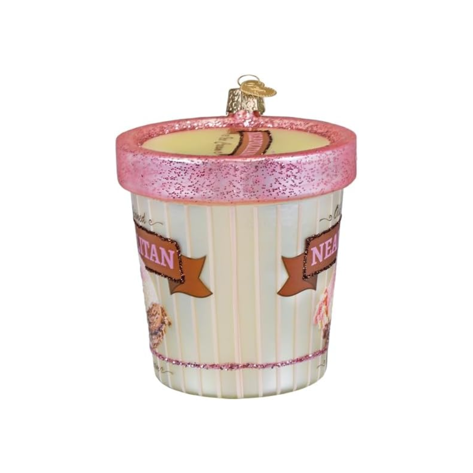 Old World Christmas Blown Glass Ornament Collection, Neapolitan Ice Cream Pint