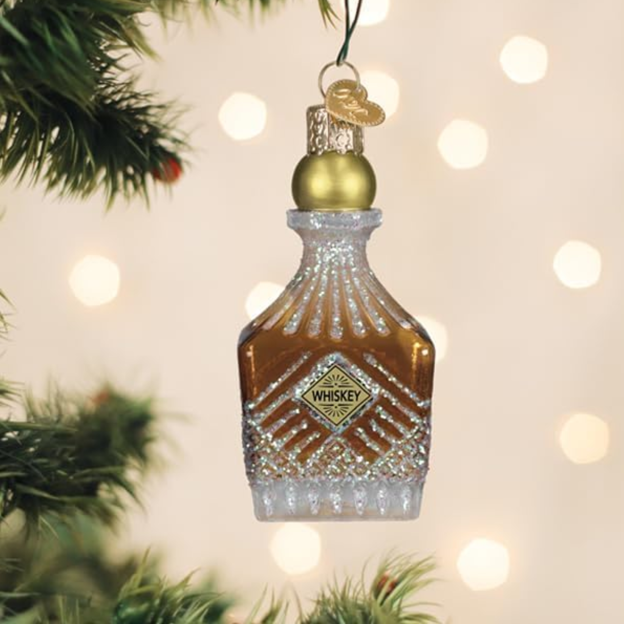 Old World Christmas Blown Glass Ornament Collection, Whiskey Bottle Decanter