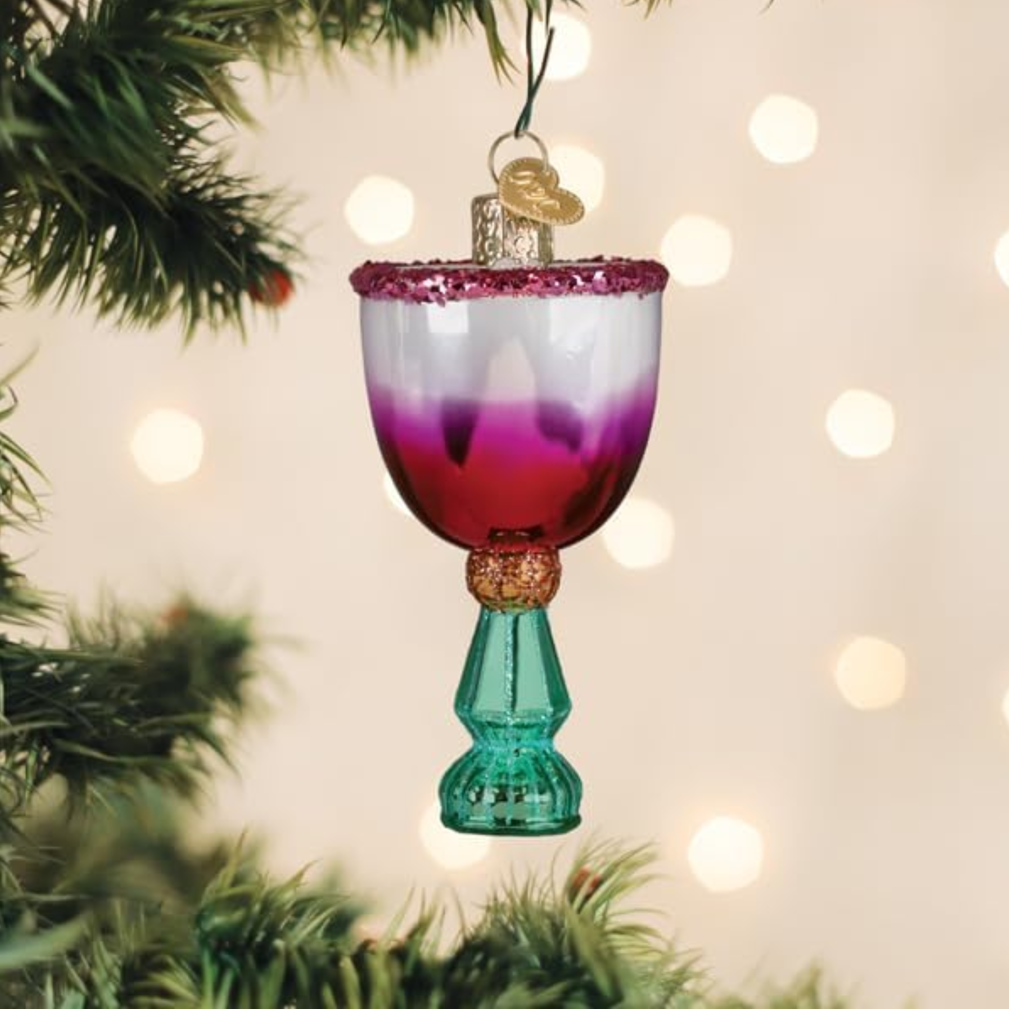 Old World Christmas Blown Glass Ornament Collection, Mistletoe Cocktail