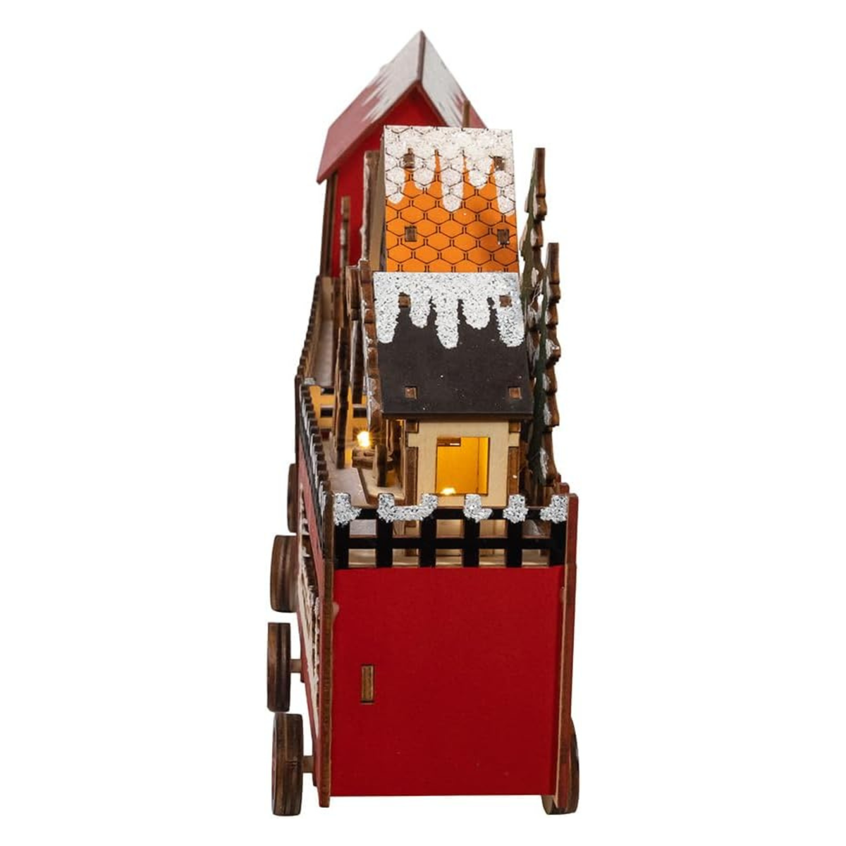 Kurt Adler Battery-Operated LED Train with Santa & Home Scene, 22in