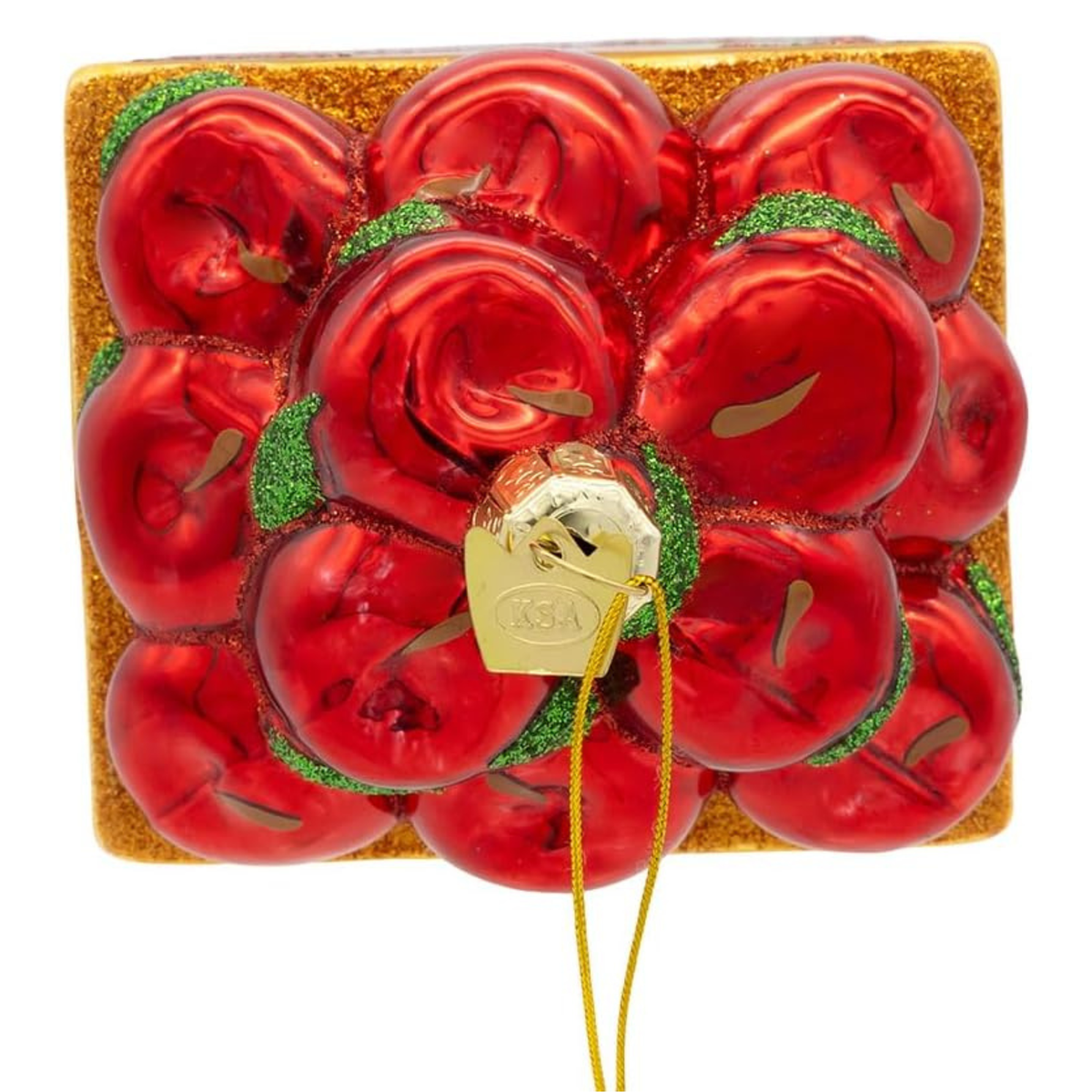 Kurt Adler Noble Gems Glass Ornament Collection, Apple Box, 3.5in