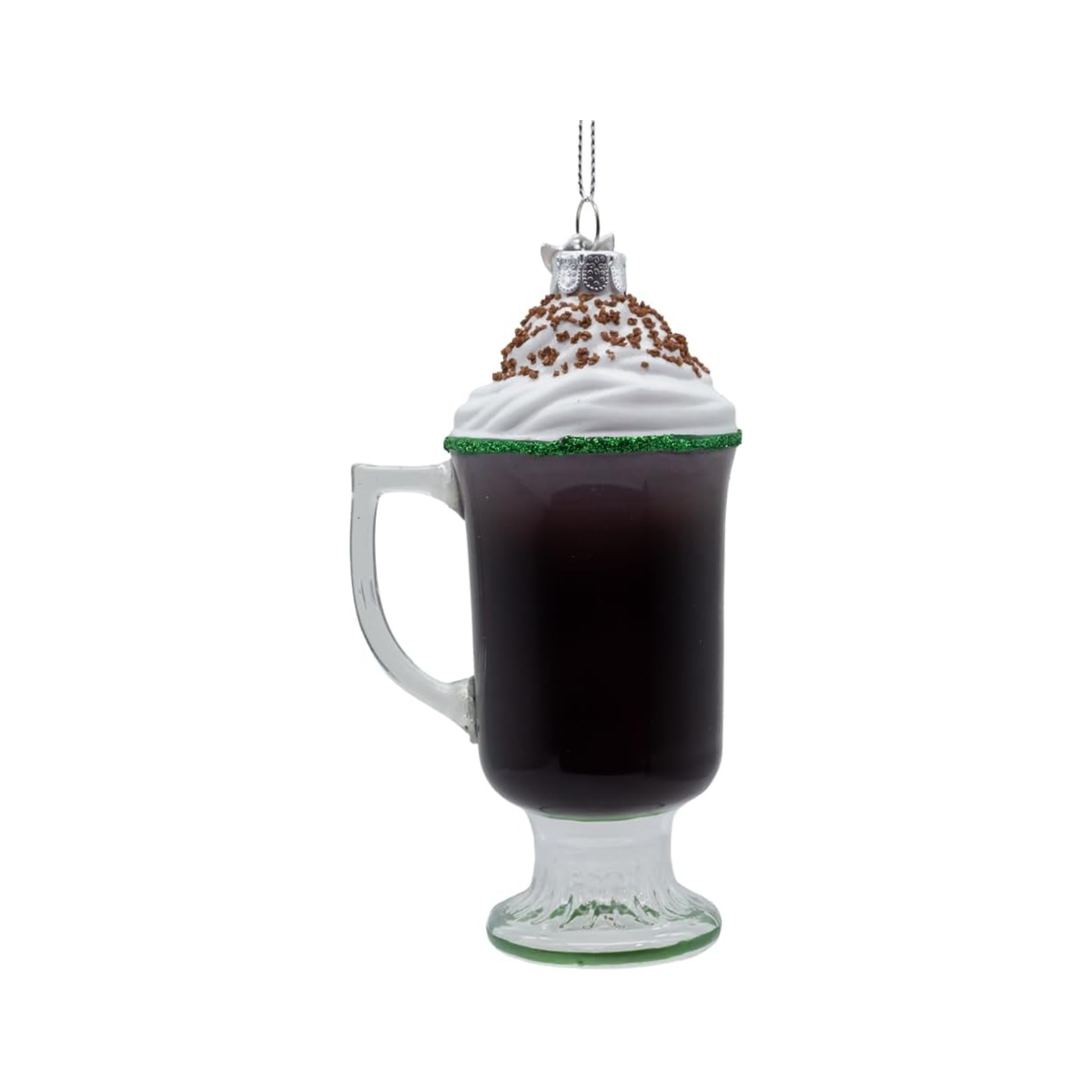 Kurt Adler Noble Gems Glass Ornament for Christmas Tree, Irish Coffee
