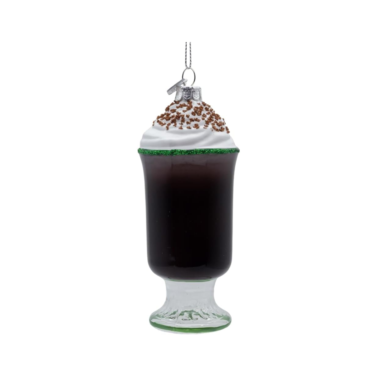 Kurt Adler Noble Gems Glass Ornament for Christmas Tree, Irish Coffee