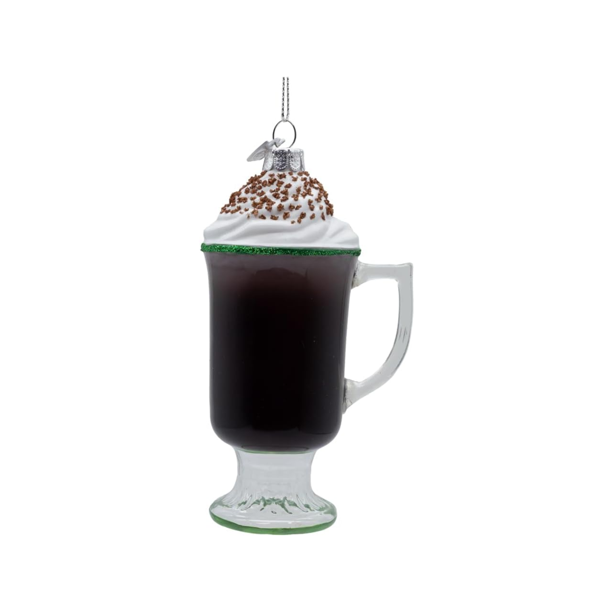 Kurt Adler Noble Gems Glass Ornament for Christmas Tree, Irish Coffee