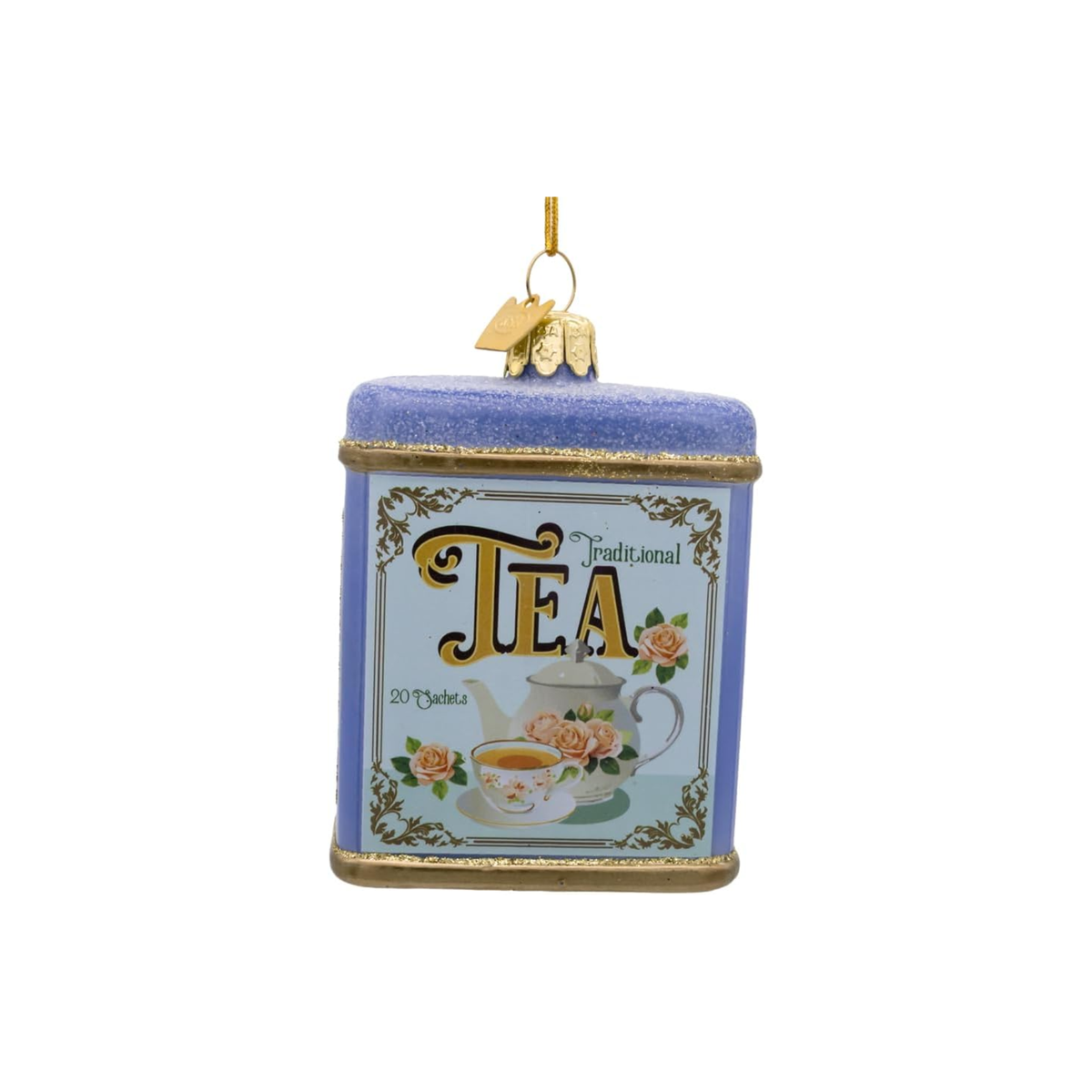 Kurt Adler Noble Gems Glass Ornament for Christmas Tree, Tea Container