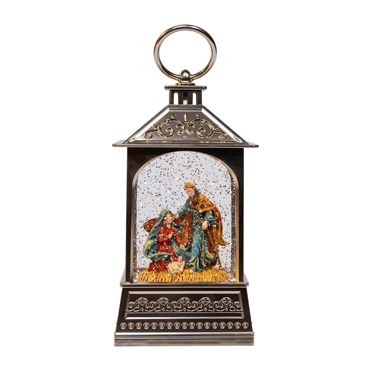Kurt Adler USB LED Nativity Water Lantern, 8in