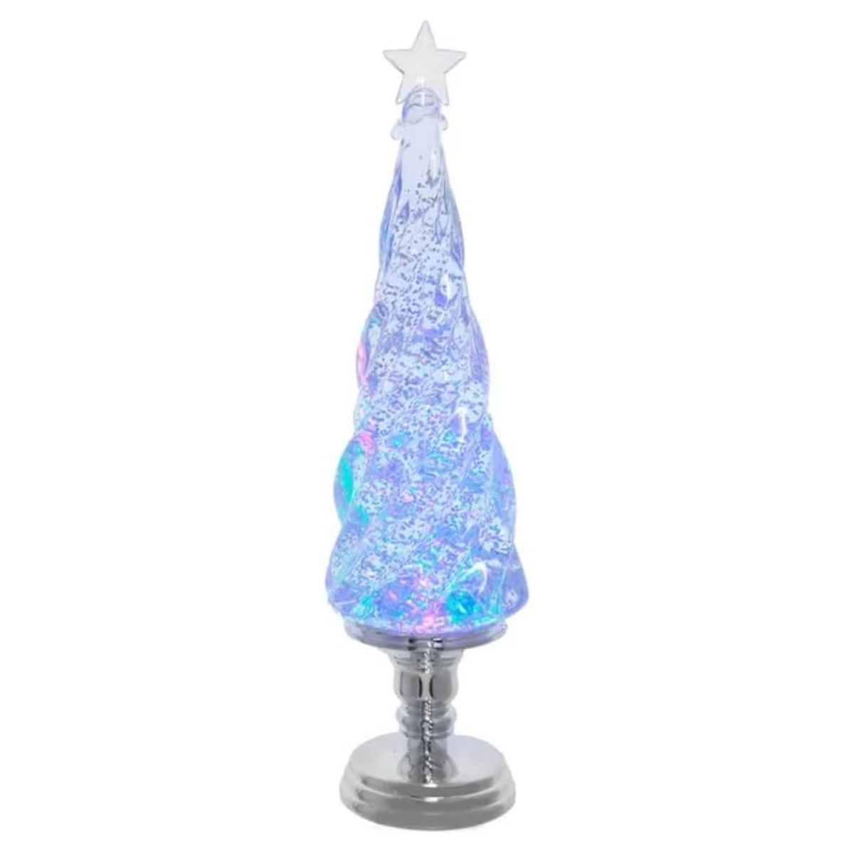 Kurt Adler RGB LED Lighted Swirling Glitter Christmas Tree, 17in